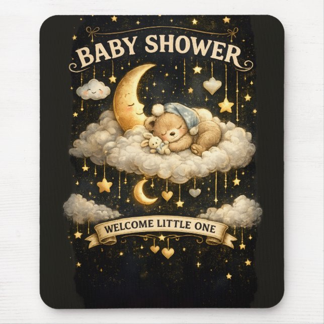 Mousepad Convite de Aventura para Chá de Bebê (Frente)