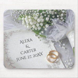 Mousepad Convite de Casamento Com Buquê de Lírio do Vale