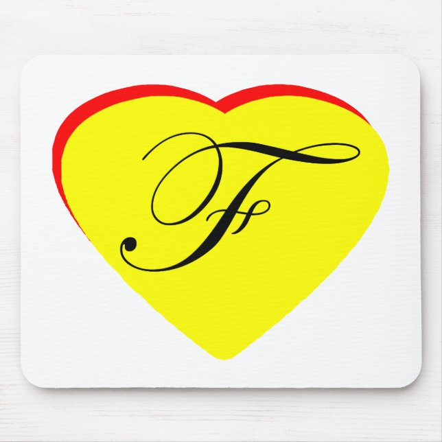 Mousepad Convite De Casamento Coração Vermelho Amarelo F O  (Frente)