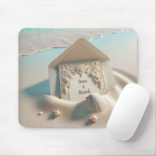 Mousepad Convite de Casamento na Areia da Praia