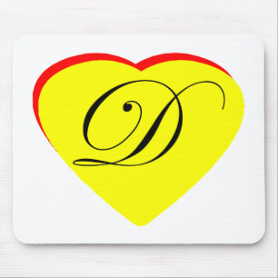 Mousepad Convite Para Casamento Coração Vermelho Amarelo D 