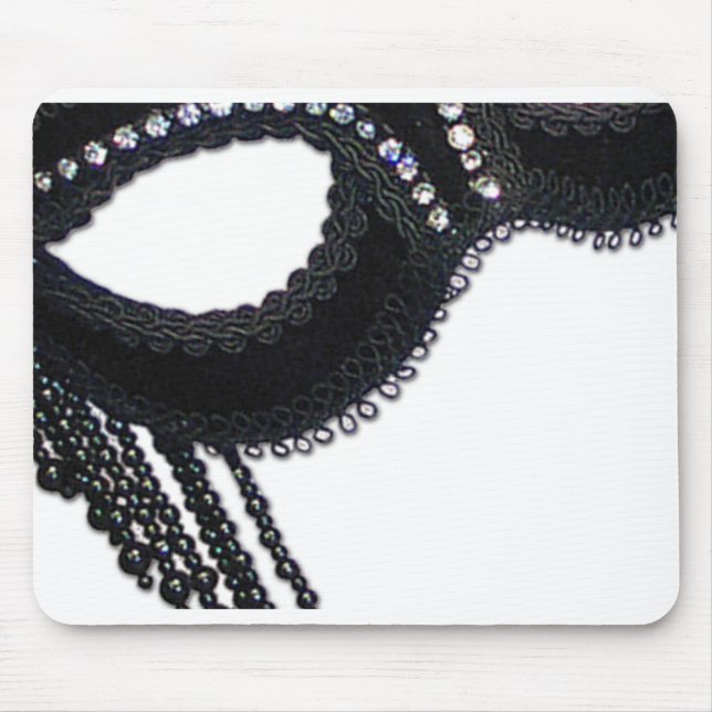 Mousepad Convite preto do Dia das Bruxas da máscara do (Frente)