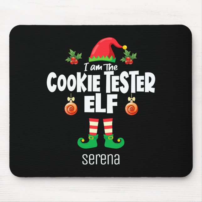 Mousepad Cookie Tester Elf Family Matching Christmas Name  (Frente)