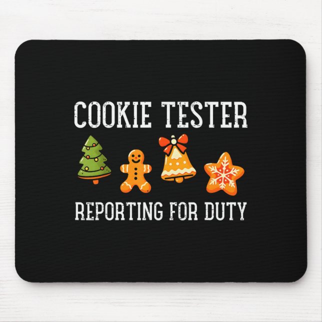 Mousepad Cookie Tester Rerting Duty Funny Christmas Xmas Ki (Frente)