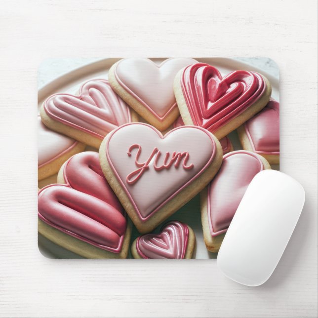 Mousepad Cookies do coração do namorados (Com mouse)