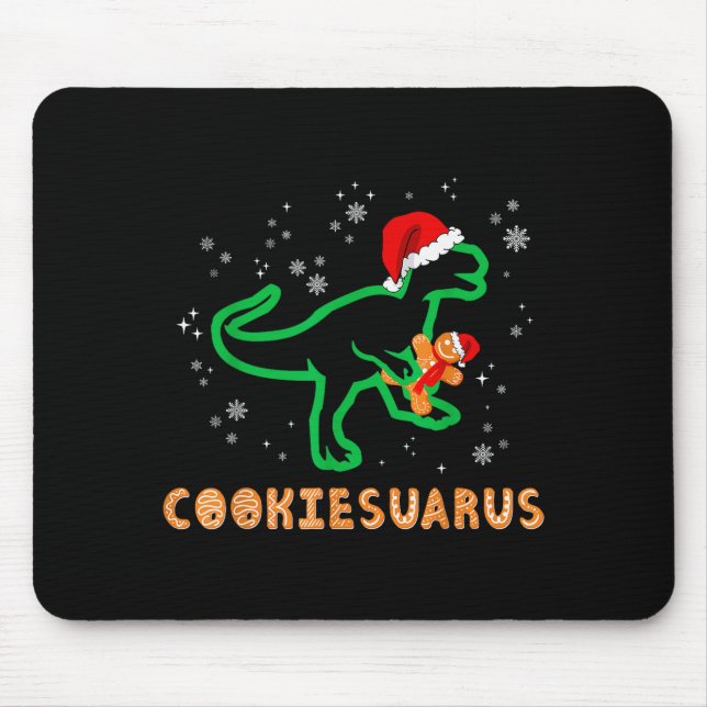 Mousepad Cookiesaurus Christmas Dinosaur Rex Sugar Cookie  (Frente)