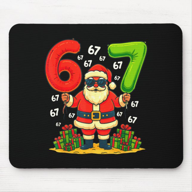 Mousepad Cool Christmas Six Seven Santa Claus 6 7 Funny Gen (Frente)