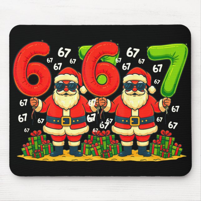 Mousepad Cool Christmas Six Seven Santa Claus 6 7 Funny Gen (Frente)