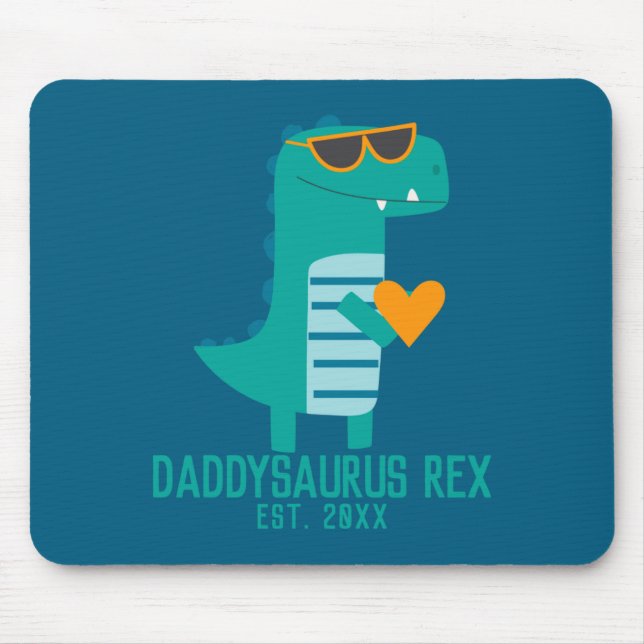 Mousepad Cool Dino Daddysaurus Rex New Dad Fathers Day  (Frente)