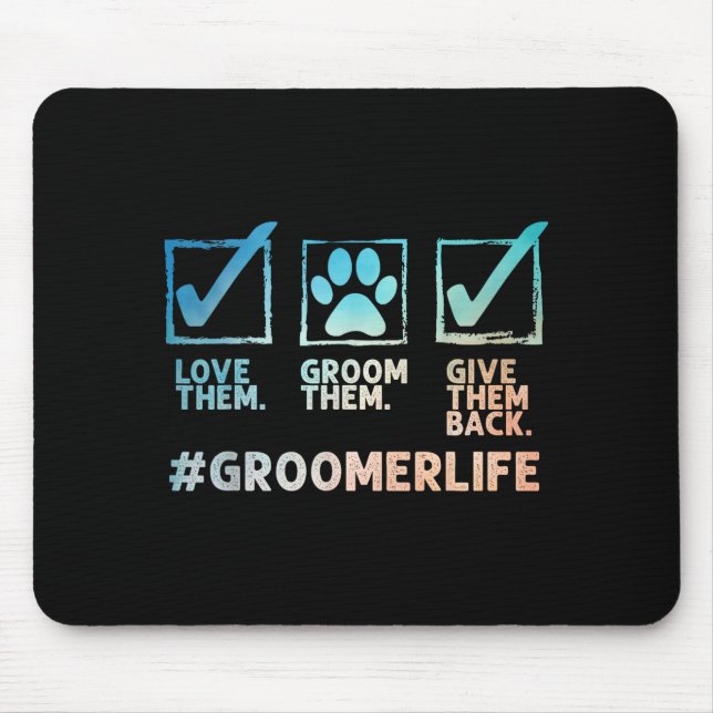 Mousepad Cool Dog Groomer Art For Men Women Dog Grooming Pe (Frente)