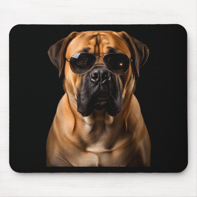 Mousepad Cool Dog Sungles Bullmastiff Funny Look  (Frente)