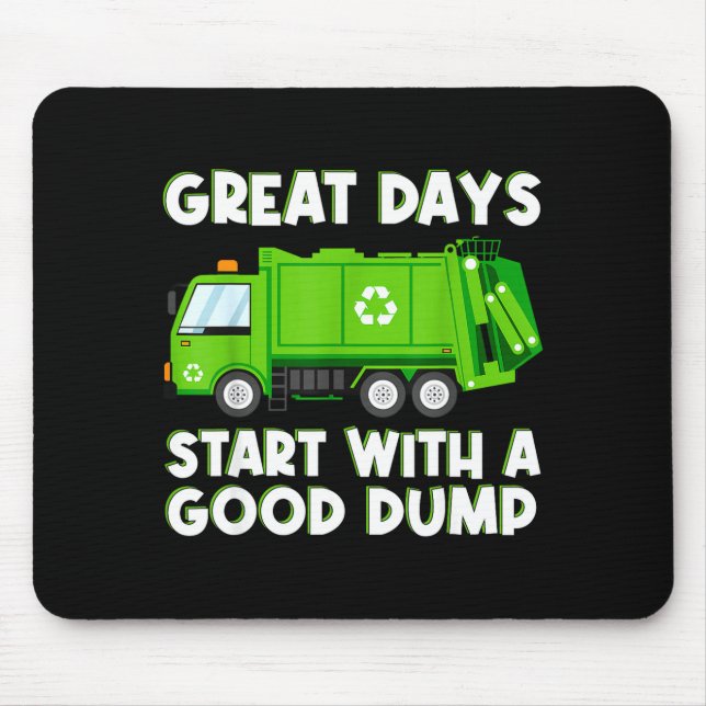 Mousepad Cool Garbage Truck Good Dump Truck Men Kids Boys T (Frente)
