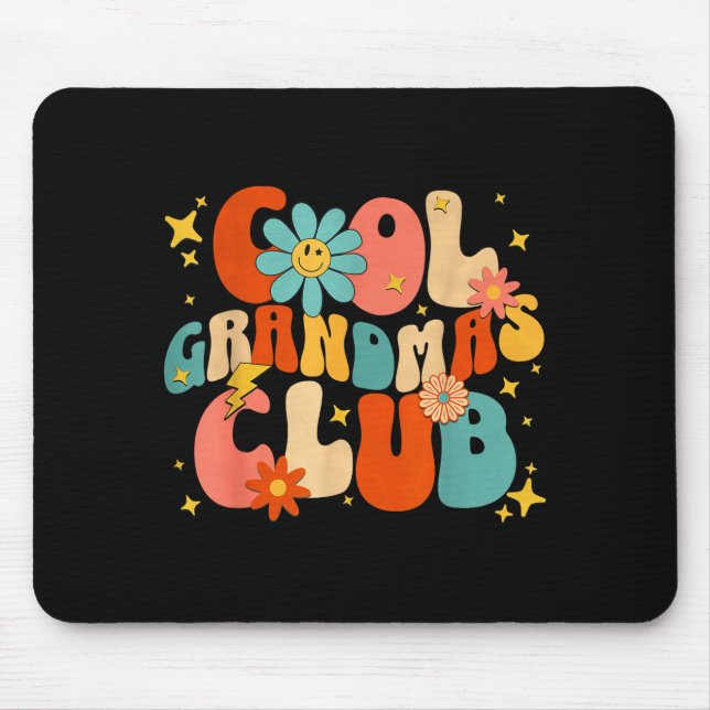 Mousepad Cool Grandmas Club Groovy Retro Funny New Grandma  (Frente)