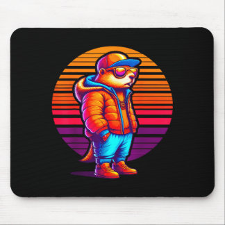 Mousepad Cool Groundhog Modern Urban Style Sunset Retro Art
