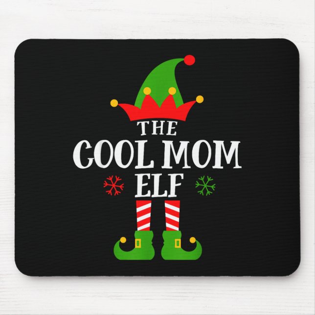 Mousepad Cool Mom Elf Funny Matching Family Christmas Pajam (Frente)
