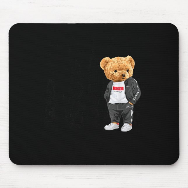 Mousepad Cool New York City Teddy Bear Illustration Graphic (Frente)