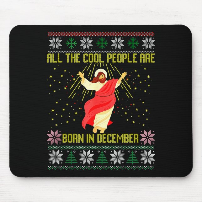 Mousepad Cool People Are Born In December Christian Christm (Frente)