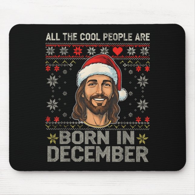 Mousepad Cool People Are Born In December Christian Christm (Frente)