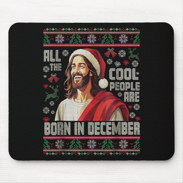 Mousepad Cool People Are Born In December Christian Christm (Frente)