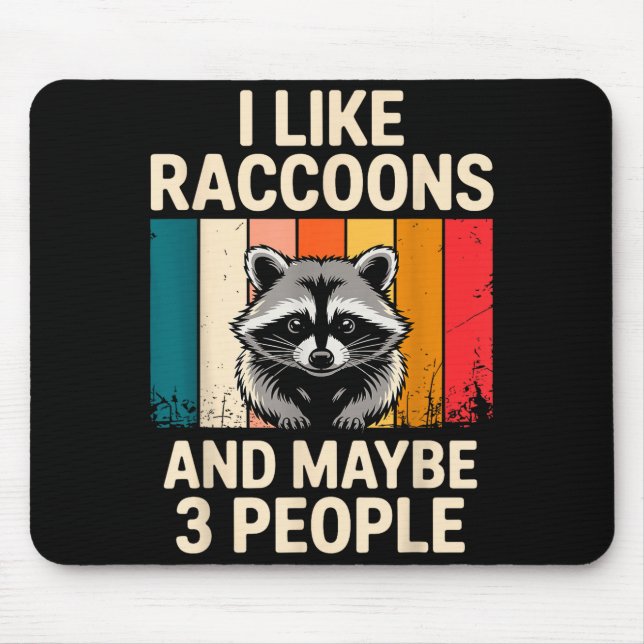 Mousepad Cool Raccoon Design For Men Women Kids Racoon Racc (Frente)