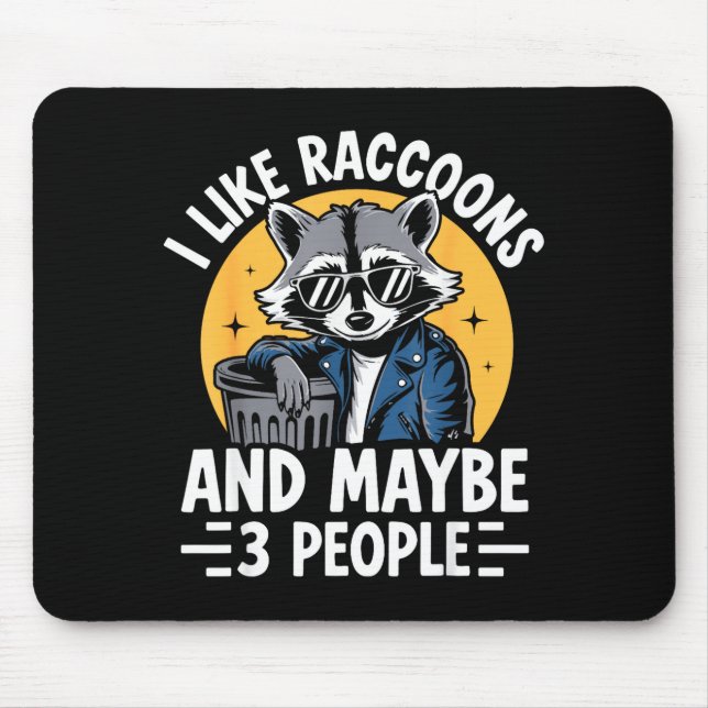 Mousepad Cool Raccoon Tee For Men Women Kids Racoon Raccoon (Frente)