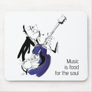 Mousepad Cool Retro Man Playing Guitar - Jazz Music Art