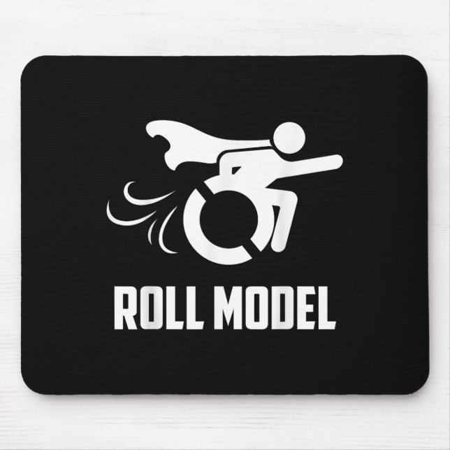 Mousepad Cool Roll Model _ Funny Handicapped Person Wheelch (Frente)