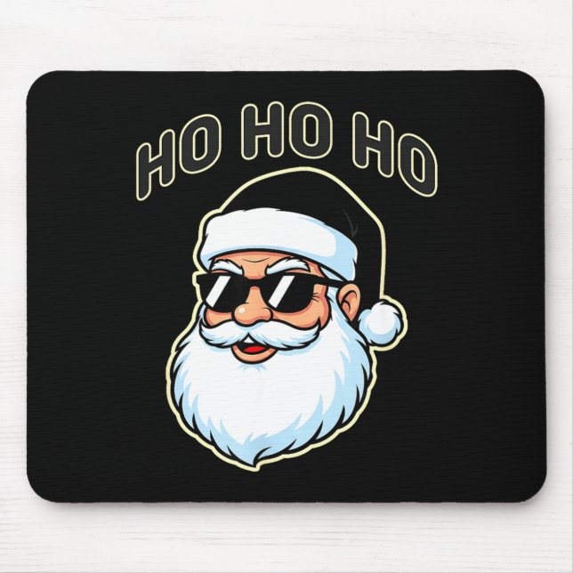 Mousepad Cool Santa In Black Hat Sungles Graphic 2  (Frente)