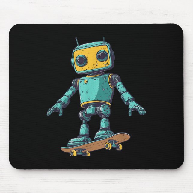 Mousepad Cool Skating Robot With Skateboard Costume  (Frente)