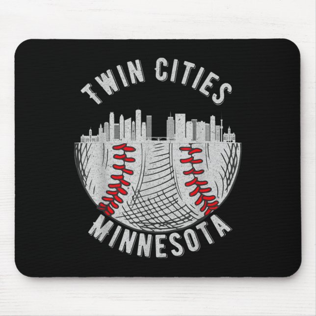 Mousepad Cool Twin Cities Minnesota Mn Baseball Skyline St  (Frente)