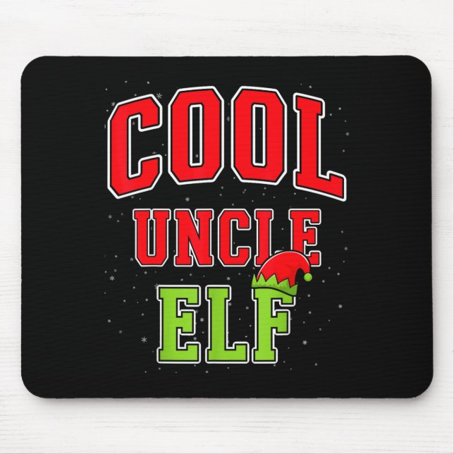 Mousepad Cool Uncle Elf Christmas Family Matching Group Xma (Frente)