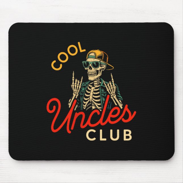 Mousepad Cool Uncles Club Shirt Funny Skeleton Retro Uncle  (Frente)
