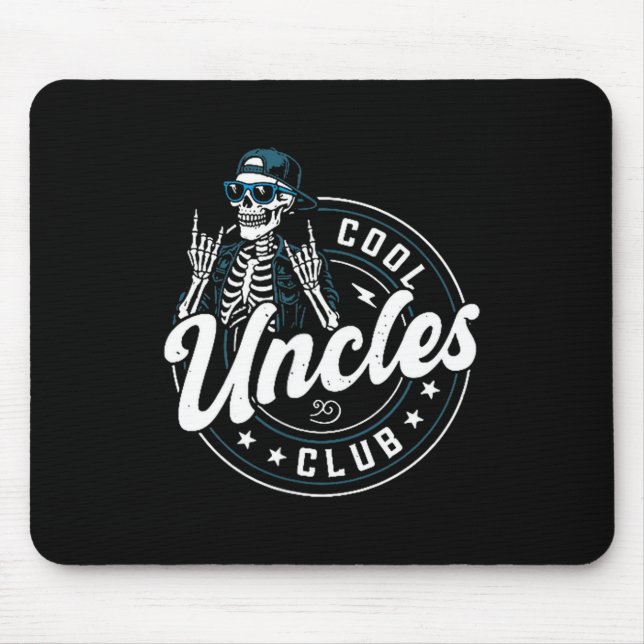 Mousepad Cool Uncles Club Shirt Funny Skeleton Uncle Men  (Frente)