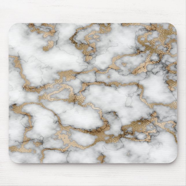 Mousepad Cool White Gold Marble Texture   (Frente)
