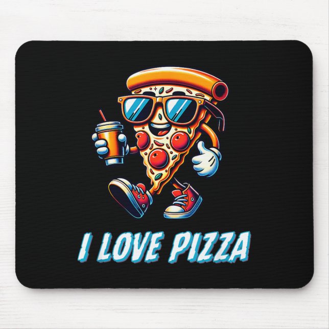 Mousepad Cool Zza Slice Funny Food Lovers Kids Men And Wome (Frente)
