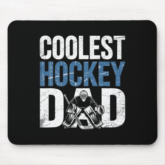 Mousepad Coolest Hockey Dad Funny Sport Father Support Hock (Frente)