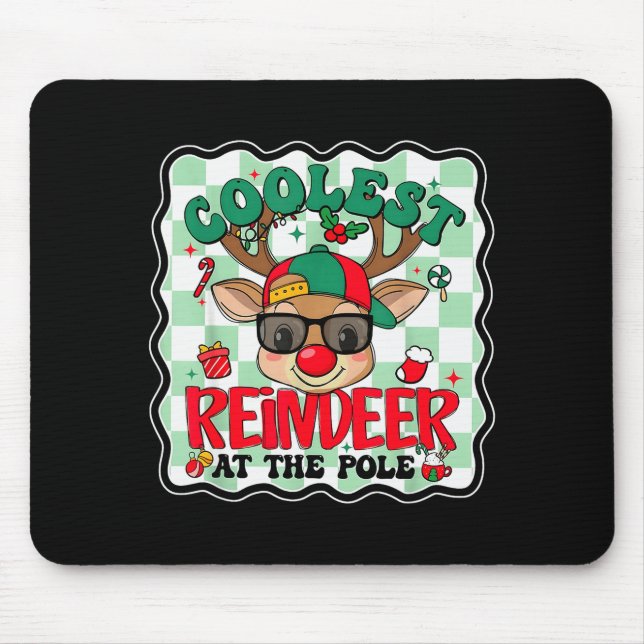 Mousepad Coolest Reindeer At The Le Funny Christmas Matchin (Frente)
