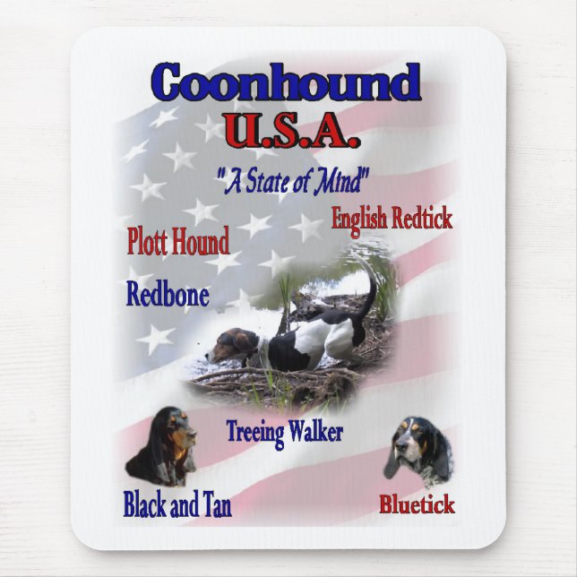 Mousepad Coonhound USA Gifts (Frente)