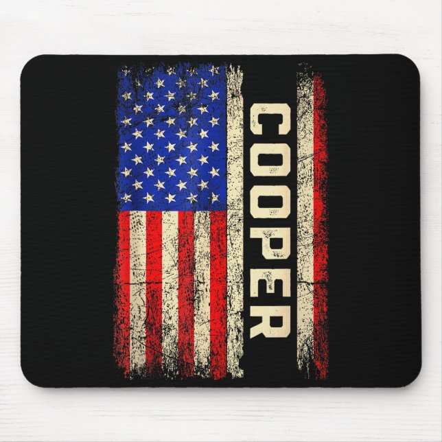 Mousepad Cooper Last Name Shirt Cooper Name American Flag F (Frente)