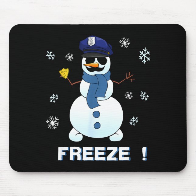 Mousepad Cop Snowman Shirt Ze Christmas Party Gift Xmas  (Frente)