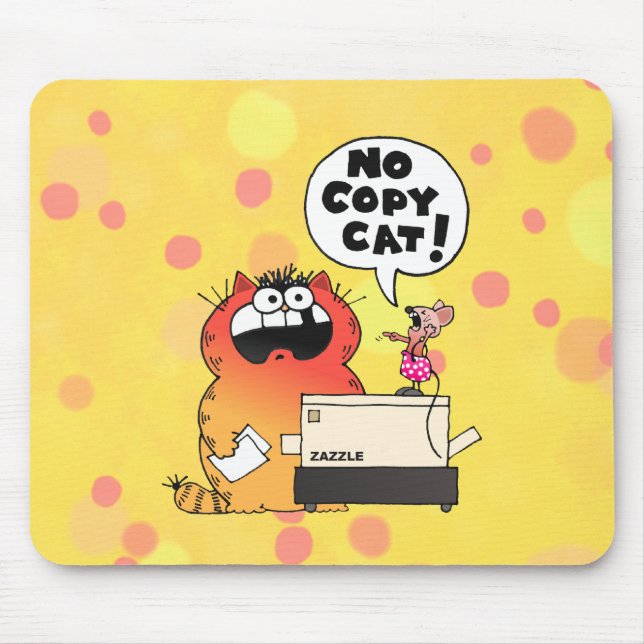 Mousepad Cópia-Gato engraçado engraçado dos desenhos (Frente)