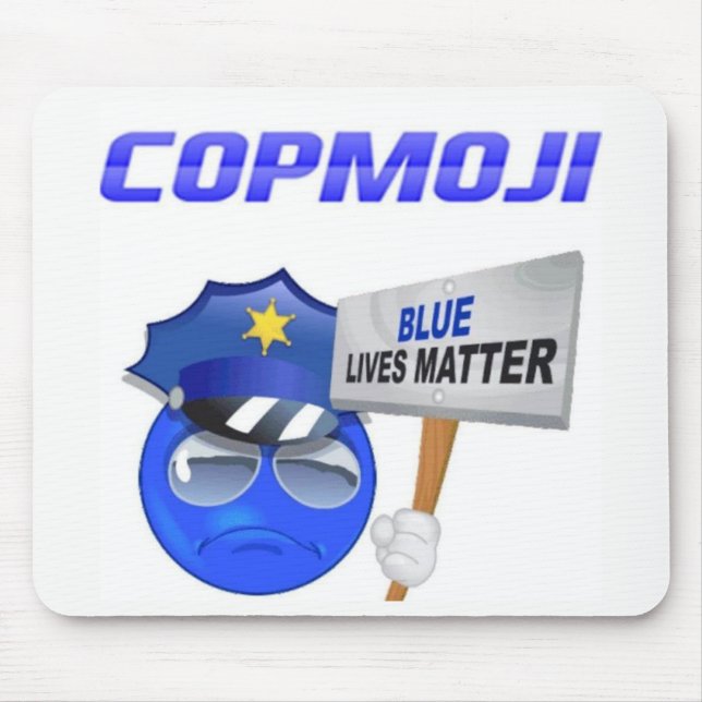 Mousepad CopMoji - tapete do rato azul da matéria das vidas (Frente)