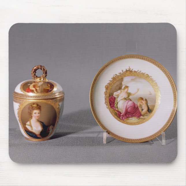 Mousepad Copo, cobrir e pires de Meissen (Frente)