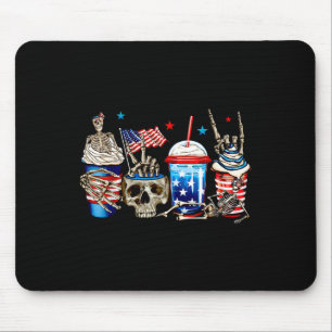 Mousepad Copo de Café Esqueleto Bebidas 4 de Julho Patriota