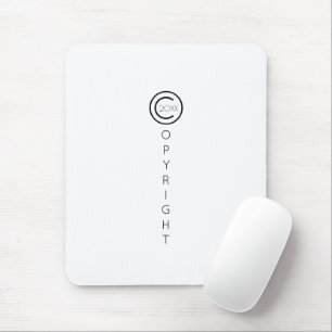 Mousepad Copyright Modern Typografic White