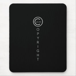 Mousepad Copyright Moderno Preto Tipográfico