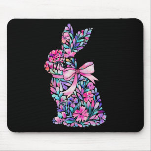 Mousepad Coquete Coelhinho da Páscoa Floral Fofo Arco Mulhe