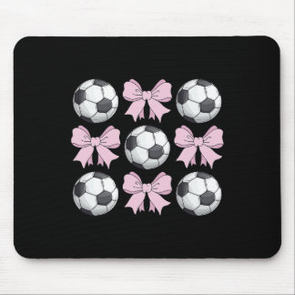 Mousepad Coquete de Futebol Laço Gráfico de Futebol Fofo Pa