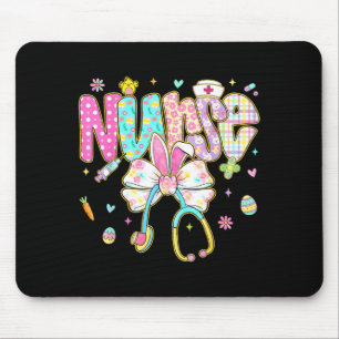 Mousepad Coquete Enfermeira de Páscoa Laço Estetoscópio Bun