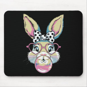 Mousepad Coquete Fofinho Coelho Face Arco Dia de Páscoa Gar